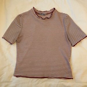 red and white stripped shirt